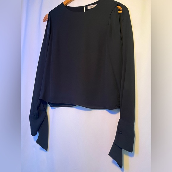 Ramy Brook Addy Open-Sleeve Silk Blouse In Black Size S - Picture 6 of 9